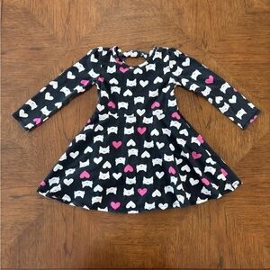The Children's Place Black and Pink Cat Dress